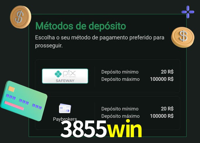O cassino 3855win oferece uma grande variedade de métodos de pagamento